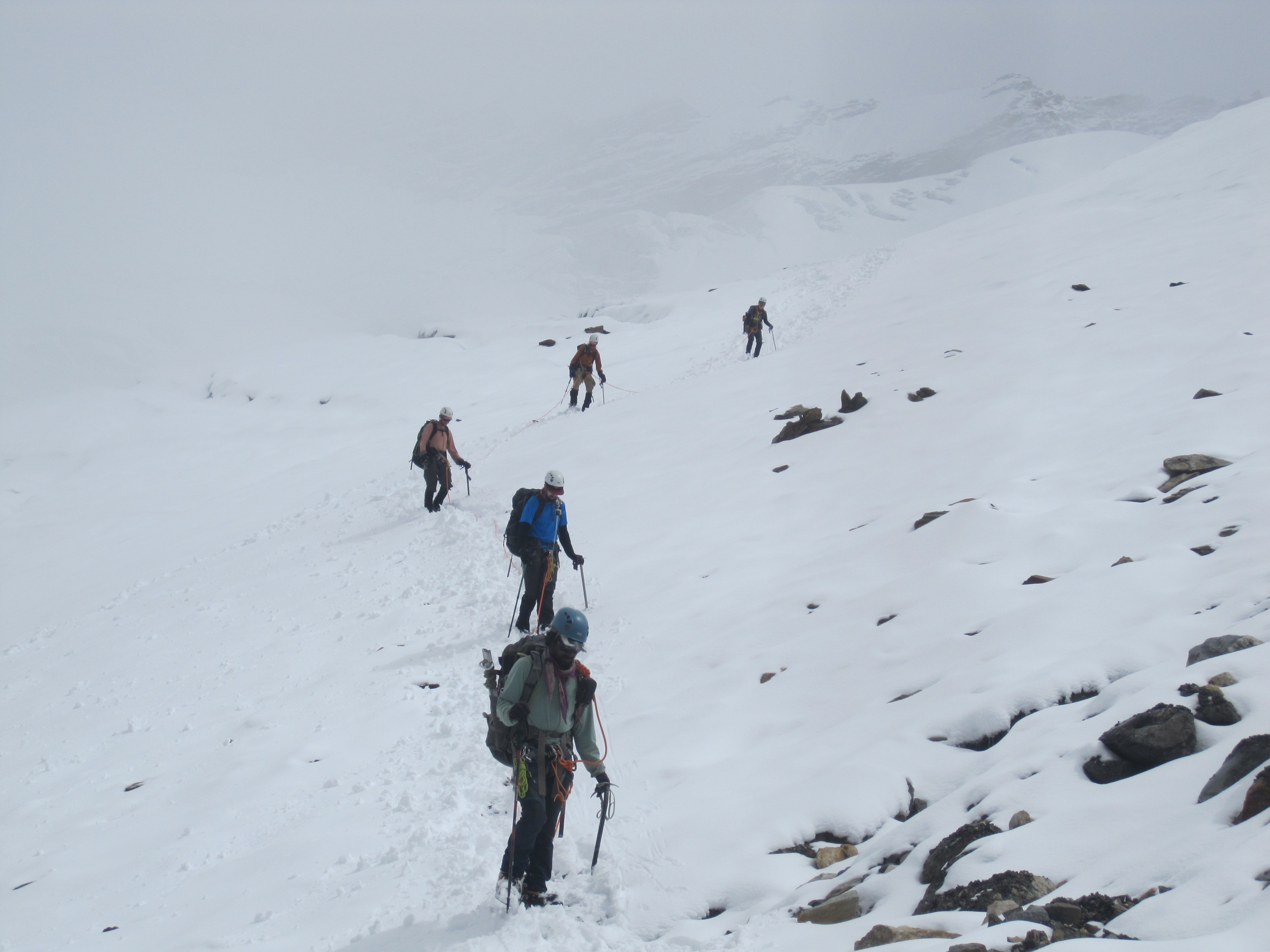 Walking back down to Camp 2, after stashing our food rations at the base of Kafni Kol.